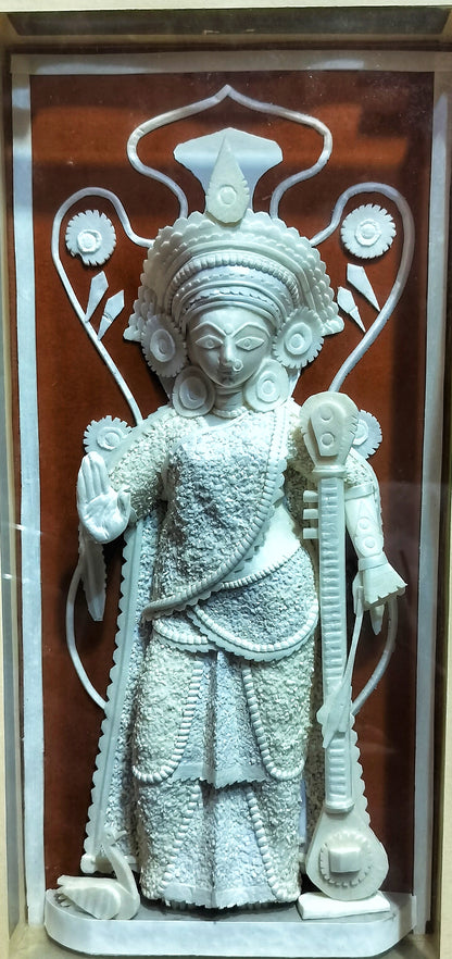 Saraswati Idol (Shola pith work)